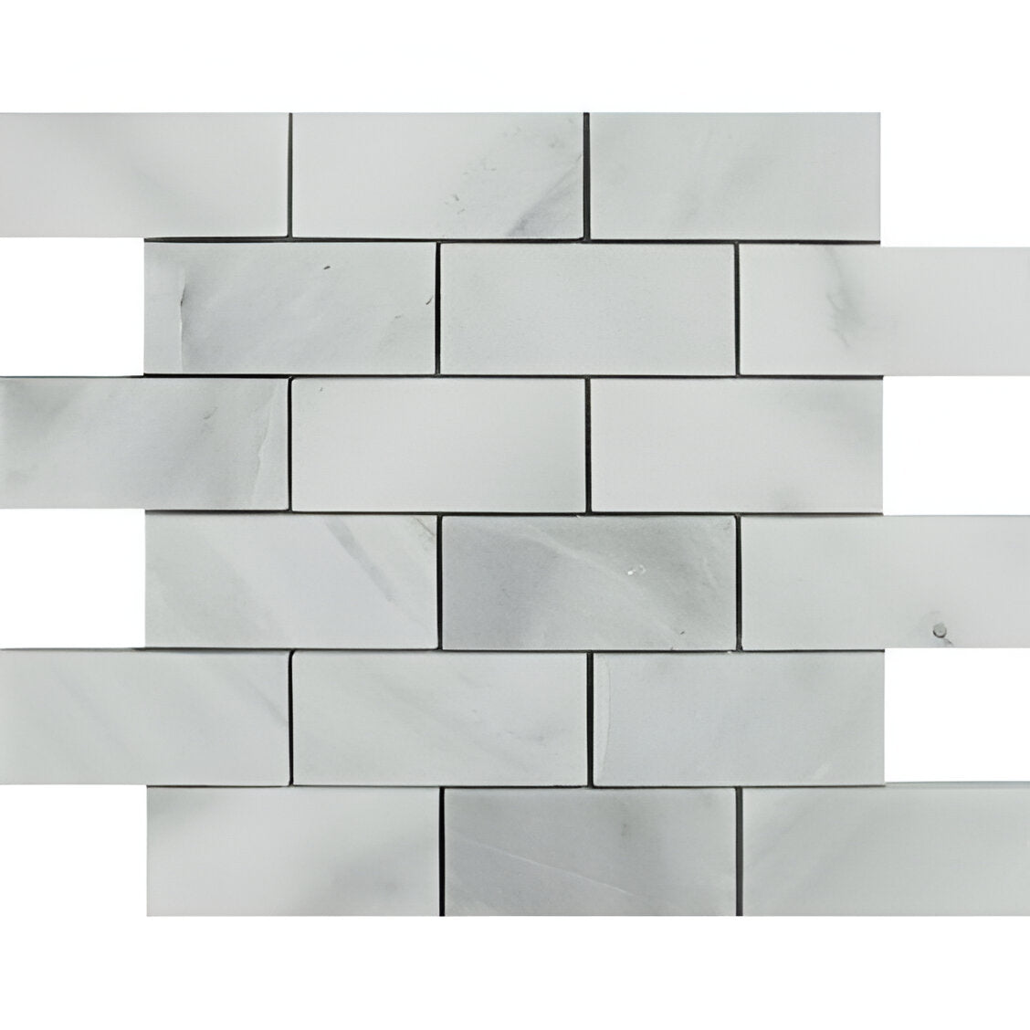 2 x 4 Bianco Venatino (Bianco Mare) Marble Polished Brick Mosaic Tile-Marble Mosaic-American Tile Depot