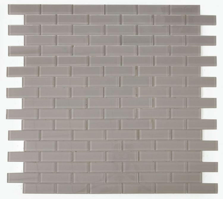 2 x 6 Oceanhouse Grey Shining Glossy Subway Glass Mosaic Tile-Glass Mosaic-American Tile Depot