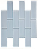 2 x 6 Oceanhouse Lucy Blue Stroke Glossy Subway Glass Mosaic Tile-Glass Mosaic-American Tile Depot