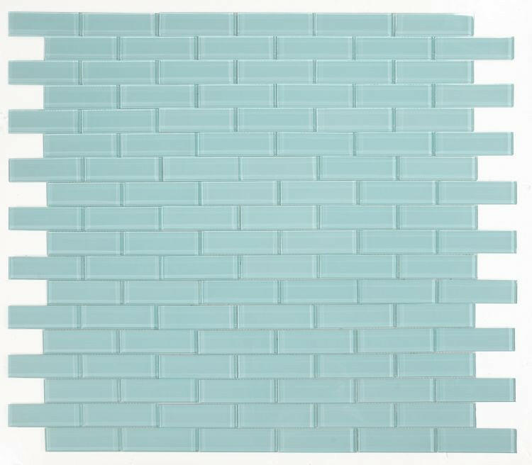 2 x 6 Oceanhouse Mint Glossy Subway Glass Mosaic Tile-Glass Mosaic-American Tile Depot