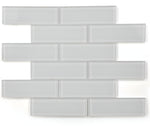 2 x 6 Oceanhouse White Shining Glossy Subway Glass Mosaic Tile-Glass Mosaic-American Tile Depot