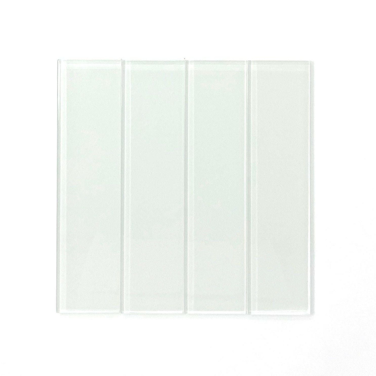 2 x 8 White Glass Subway Tile - Rainbow Series-American Tile Depot