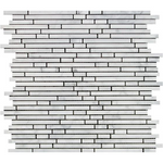 Carrara White Marble Honed Bamboo Sticks Mosaic ( Single-Color Carrara )-Marble Mosaic-American Tile Depot