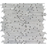 Carrara White Marble Polished Bamboo Sticks Mosaic ( Single-Color Carrara )