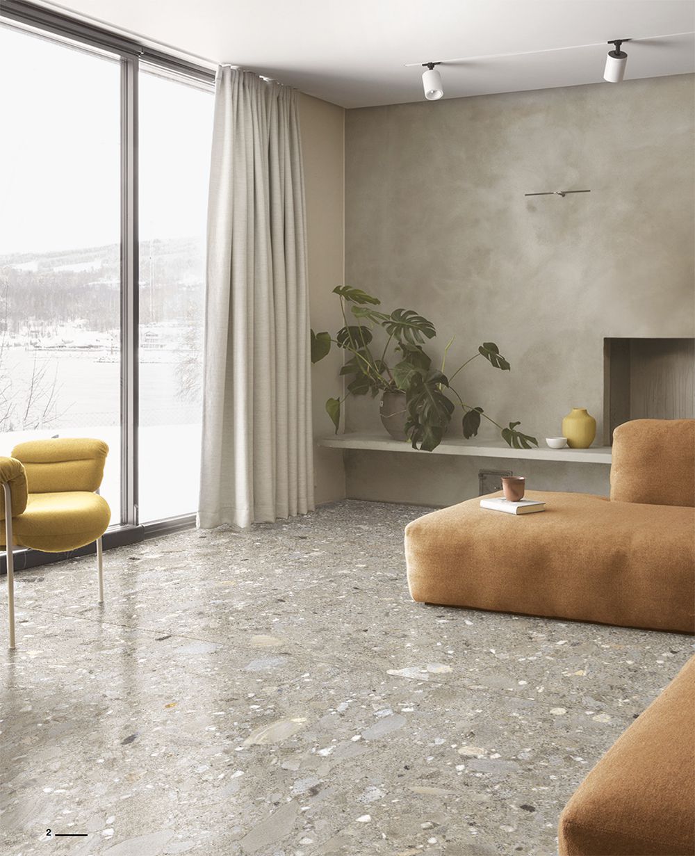 24 X 24 Ceppo Grigio Matte Terrazzo Look Porcelain Tile-Porcelain Tile Large Formate-American Tile Depot