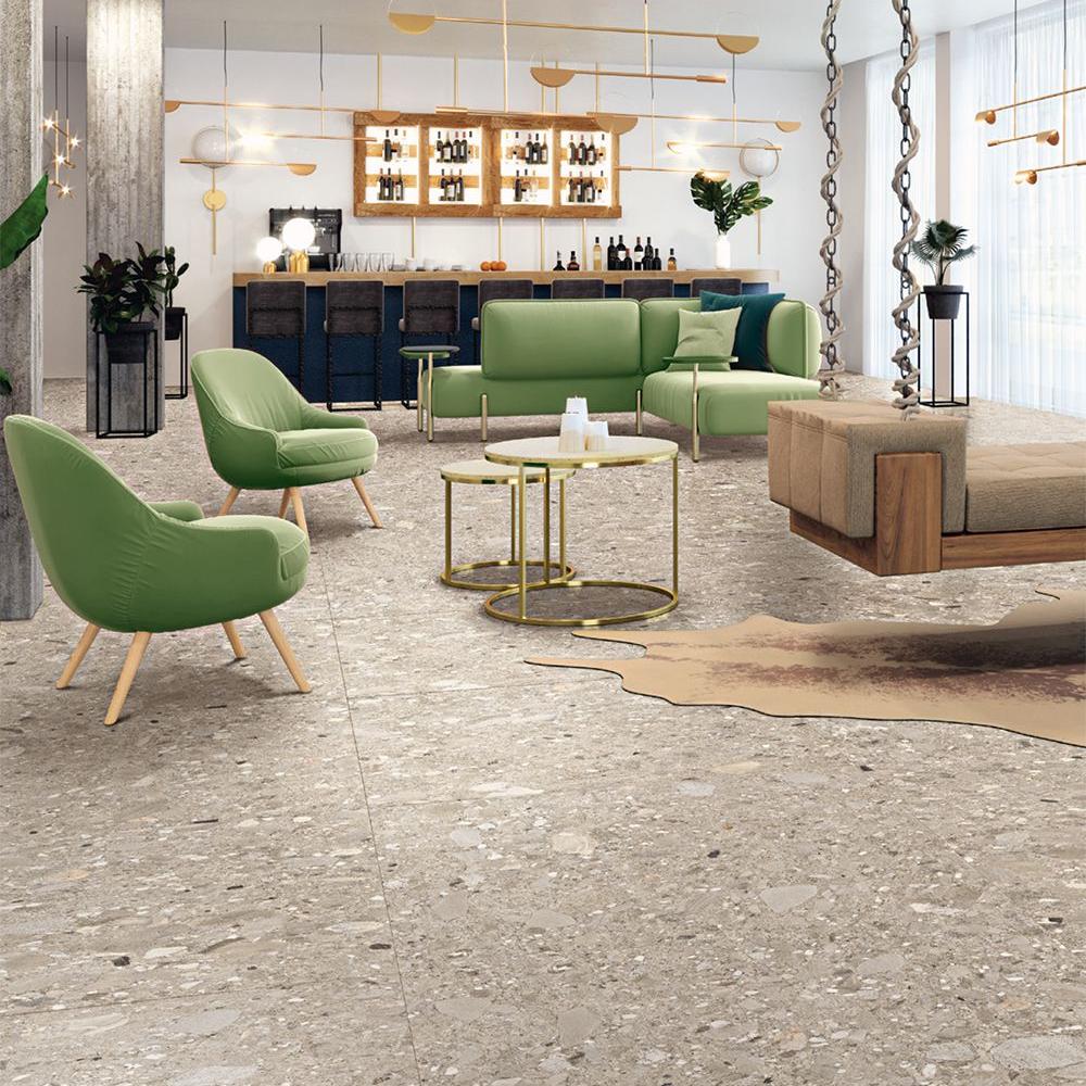 24 X 24 Ceppo Sabbia Matte Terrazzo Look Porcelain Tile-Porcelain Tile Large Formate-American Tile Depot