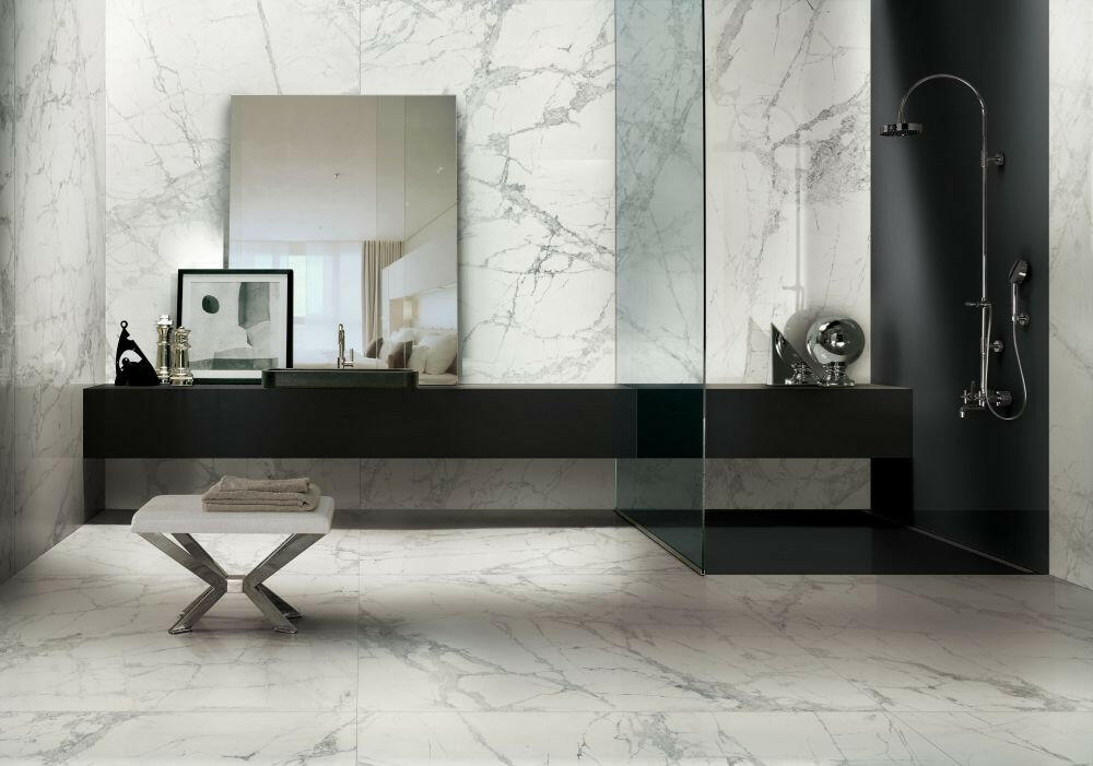 24 X 24 Prexious Mountain Treasure Glossy Marble Look Porcelain Tile-PORCELAIN-Large Format-American Tile Depot