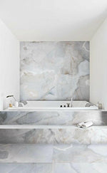 24 X 24 Reves Bleu Glossy Onyx Look Porcelain Tile-PORCELAIN-Large Format-American Tile Depot