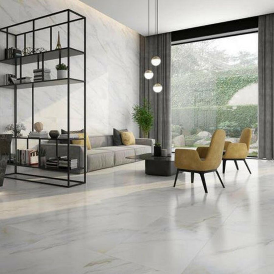 24 X 24 Statuario Nice Polished Marble Look Porcelain Tile-Porcelain Tile Large Formate-American Tile Depot