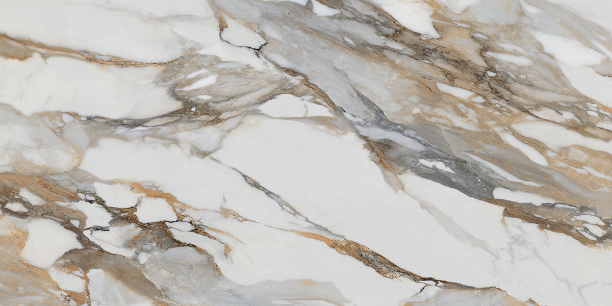 24 X 48 Calacatta Bold Polished Marble Look Porcelain Tile-Porcelain Tile Large Formate-American Tile Depot