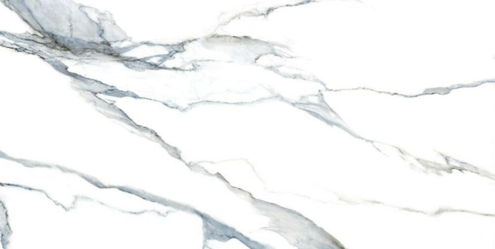 24 X 48 Calacatta Fantasy Acqua Polished Marble Look Porcelain Tile-PORCELAIN-Large Format-American Tile Depot