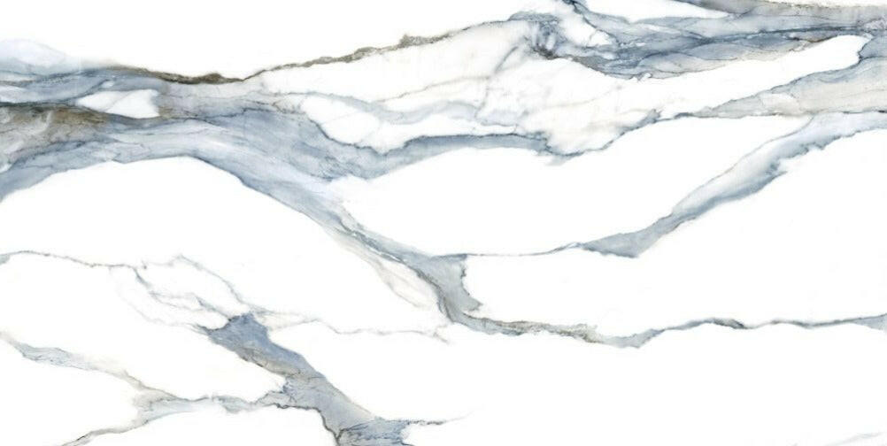 24 X 48 Calacatta Fantasy Acqua Polished Marble Look Porcelain Tile-PORCELAIN-Large Format-American Tile Depot