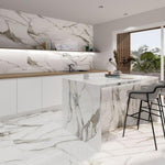 24 X 48 Calacatta Fantasy Topo Polished Marble Look Porcelain Tile-PORCELAIN-Large Format-American Tile Depot