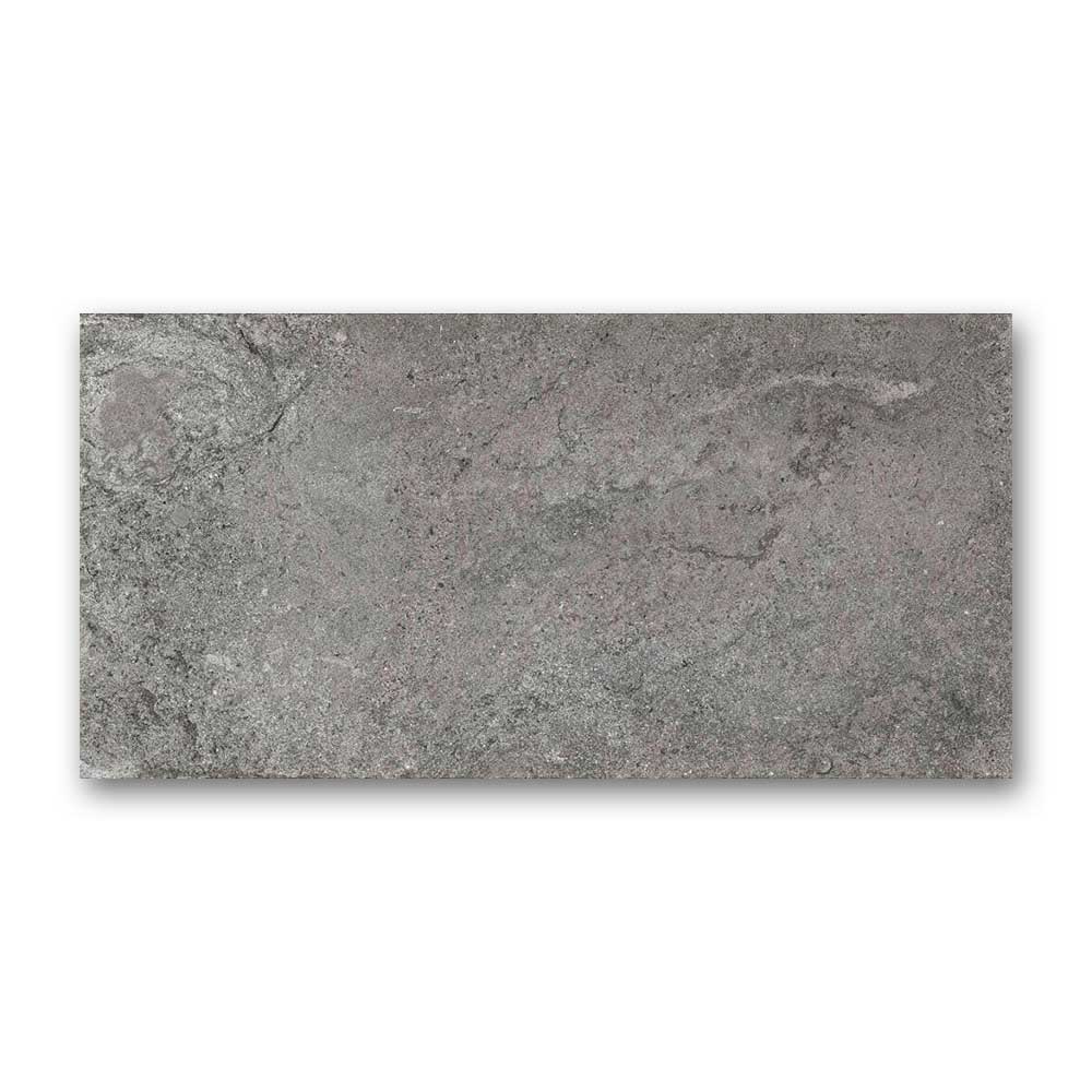 24x48 Chamonix Dark Gray Matte Limestone Look Porcelain Tile