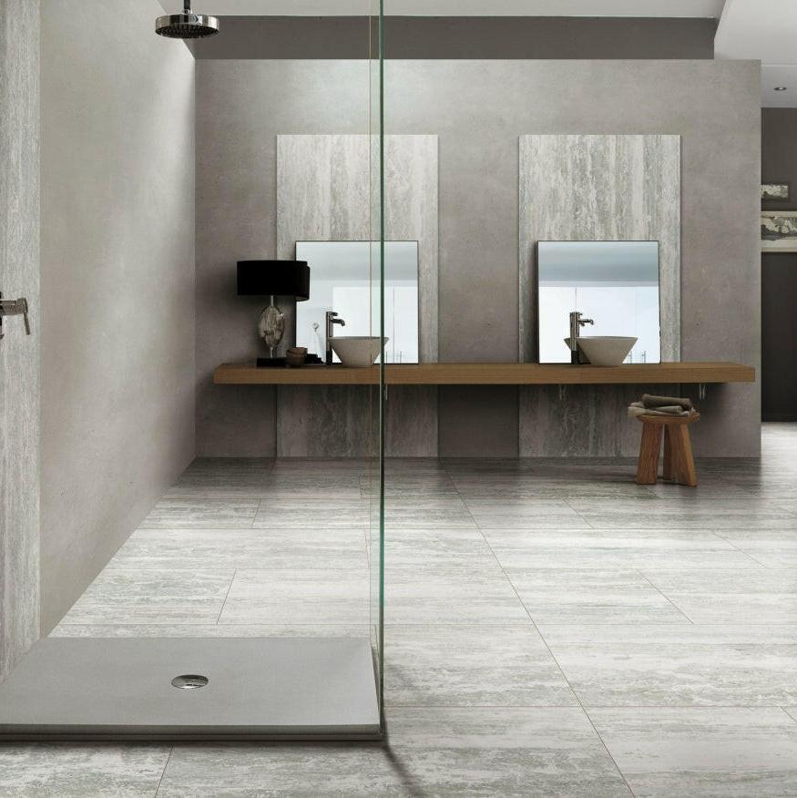 24 X 48 I-Travertini White Matte Travertine Look Porcelain Tile-PORCELAIN-Large Format-American Tile Depot