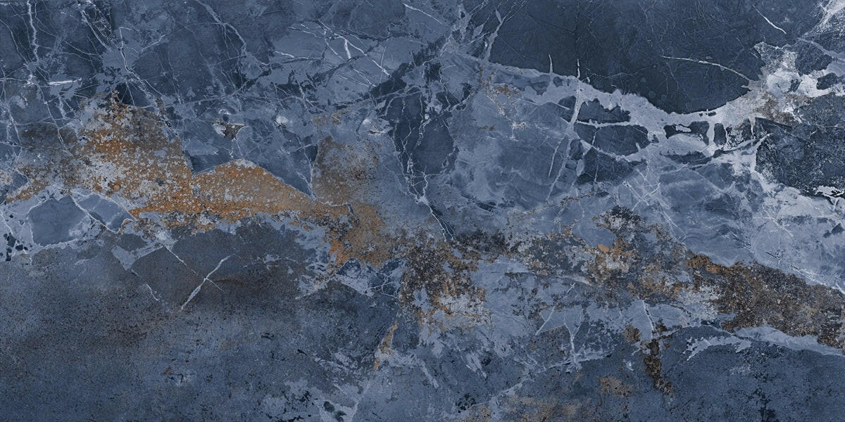 24 X 48 Marmo Metallo Blue Polished Marble Look Porcelain Tile-Porcelain Tile Large Formate-American Tile Depot