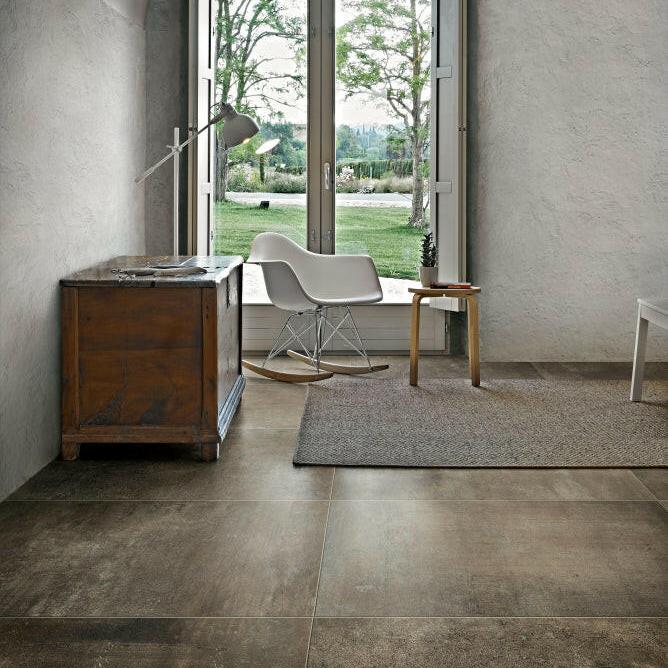 24 X 48 Matieres Brun Matte Concrete Look Porcelain Tile-PORCELAIN-Large Format-American Tile Depot