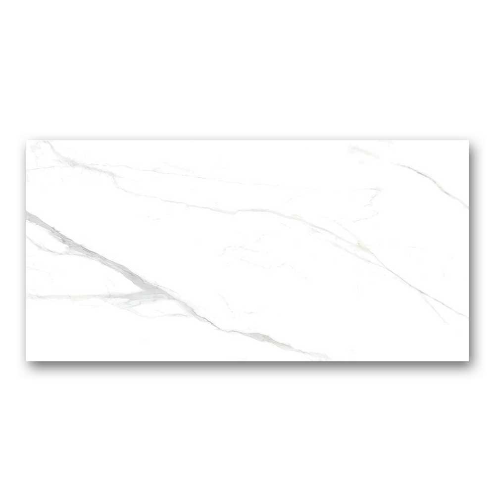 24x48 Naples White Polished Marble Look Porcelain Tile