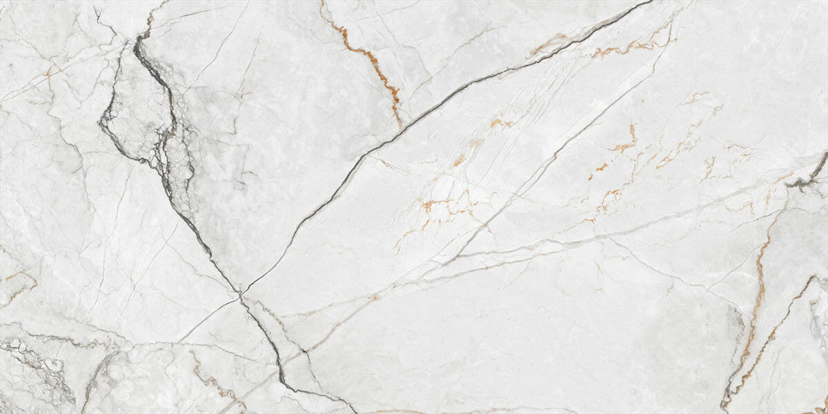 24 X 48 Orlando White Polished Marble Look Porcelain Tile-Porcelain Tile Large Formate-American Tile Depot