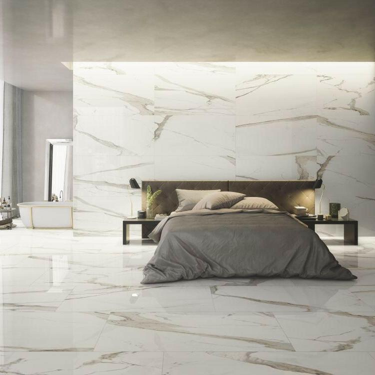 24 X 48 Prestigio Calacatta Soft Matte Marble Look Porcelain Tile-PORCELAIN-Large Format-American Tile Depot