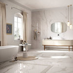 24 X 48 Prestigio Statuario Soft Matte Marble Look Porcelain Tile-PORCELAIN-Large Format-American Tile Depot