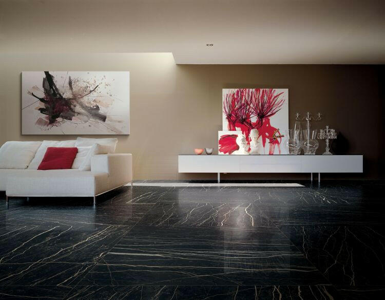 24 X 48 Prexious Thunder Night Glossy Marble Look Porcelain Tile-PORCELAIN-Large Format-American Tile Depot