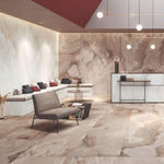 24 X 48 Reves Rose Glossy Onyx Look Porcelain Tile-PORCELAIN-Large Format-American Tile Depot