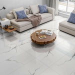 24 X 48 Sivas Statuario Semi-Polished Marble Look Porcelain Tile-Porcelain Tile Large Formate-American Tile Depot