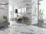 24 X 48 Statuario Blue Polished Marble Look Porcelain Tile-Porcelain Tile Large Formate-American Tile Depot