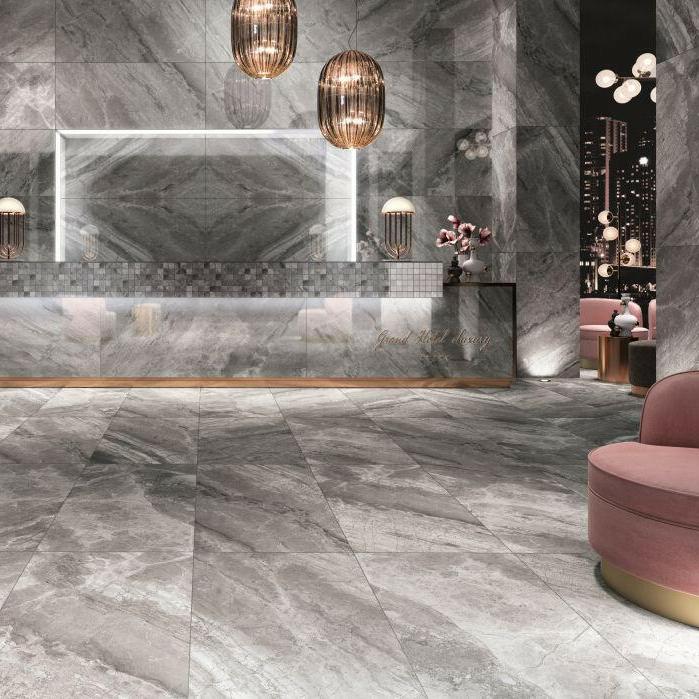 24 X 48 Supreme Grey Levigato Glossy Marble Look Porcelain Tile-PORCELAIN-Large Format-American Tile Depot