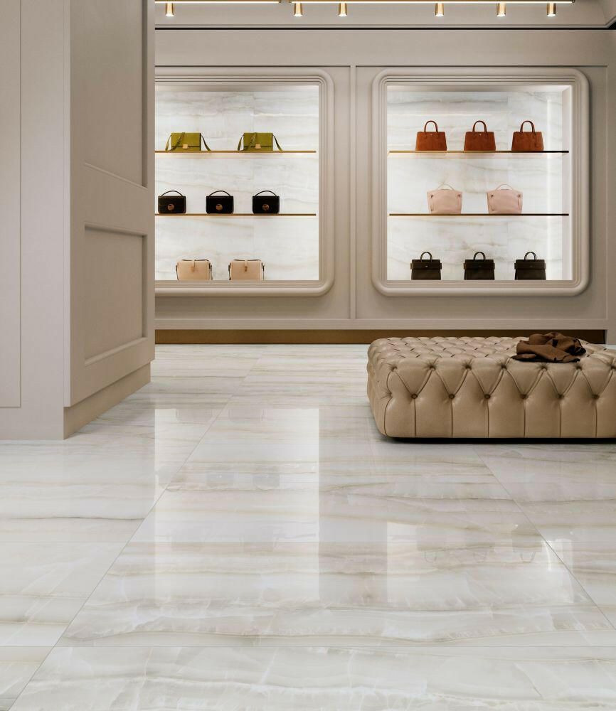 24 X 48 Akoya Ivory Polished Onyx Look Porcelain Tile-PORCELAIN-Large Format-American Tile Depot