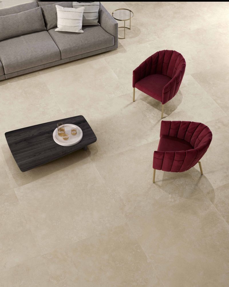 24 X 48 Appia Cross Cut Beige Polished Travertine Look Porcelain Tile-PORCELAIN-Large Format-American Tile Depot