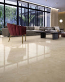 24 X 48 Appia Cross Cut Beige Polished Travertine Look Porcelain Tile