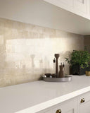 24 X 48 Appia Cross Cut Beige Polished Travertine Look Porcelain Tile