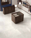 24 X 48 Appia Cross Cut White Polished Travertine Look Porcelain Tile