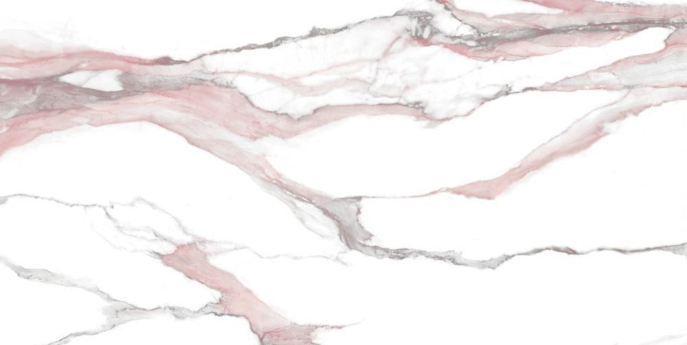 24 X 48 Calacatta Fantasy Pink Polished Marble Look Porcelain Tile-PORCELAIN-Large Format-American Tile Depot