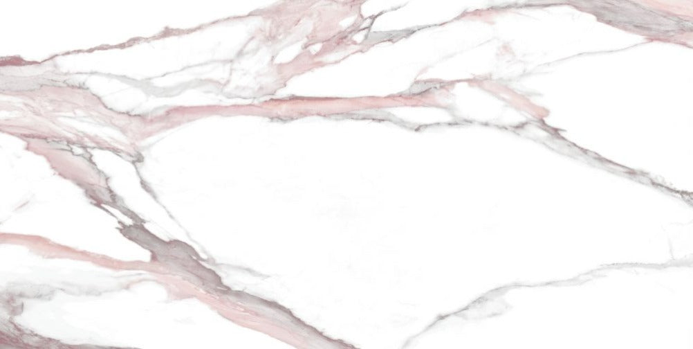 24 X 48 Calacatta Fantasy Pink Polished Marble Look Porcelain Tile-PORCELAIN-Large Format-American Tile Depot