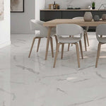 24x24 Claro Venato White Marble Look Glossy Porcelain Tile-Porcelain Tile Large Formate-American Tile Depot