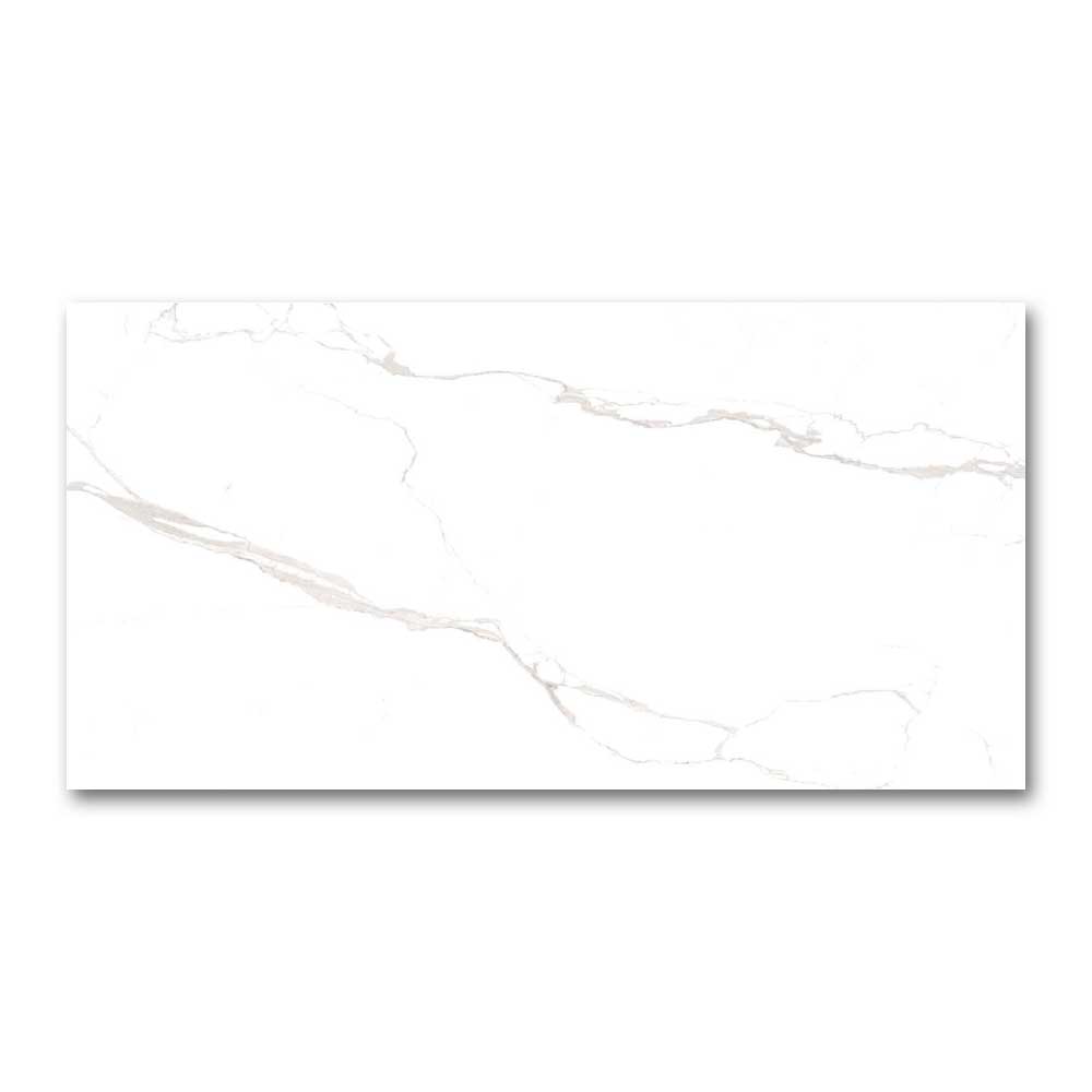 24x48 Albione White Marble Look Glossy Porcelain Tile-Porcelain Tile Large Formate-American Tile Depot