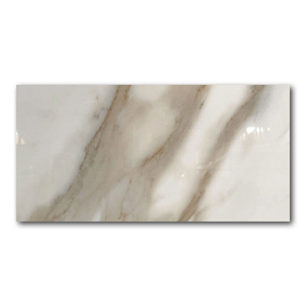 24x48 Calacatta Natural Polished Marble Look Porcelain Tile