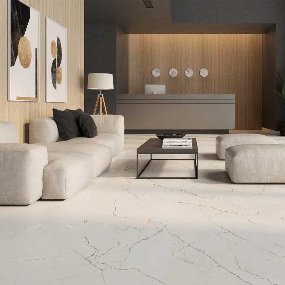 24x48 Majestic Flow White Marble Look Matte Porcelain Tile-Porcelain Tile Large Formate-American Tile Depot