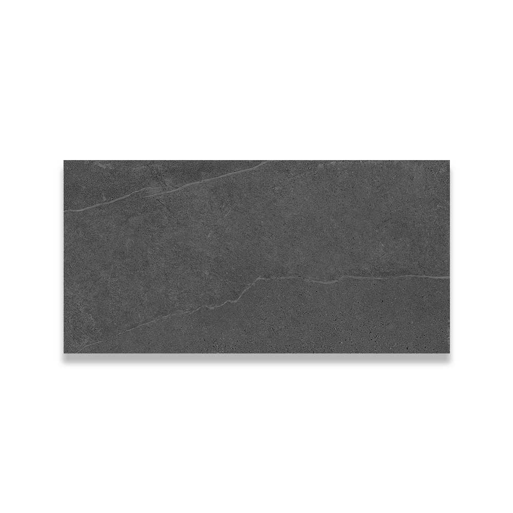 24x48 Nuvio Medley Nero Stone Look Matte Porcelain Tile-Porcelain Tile Large Formate-American Tile Depot