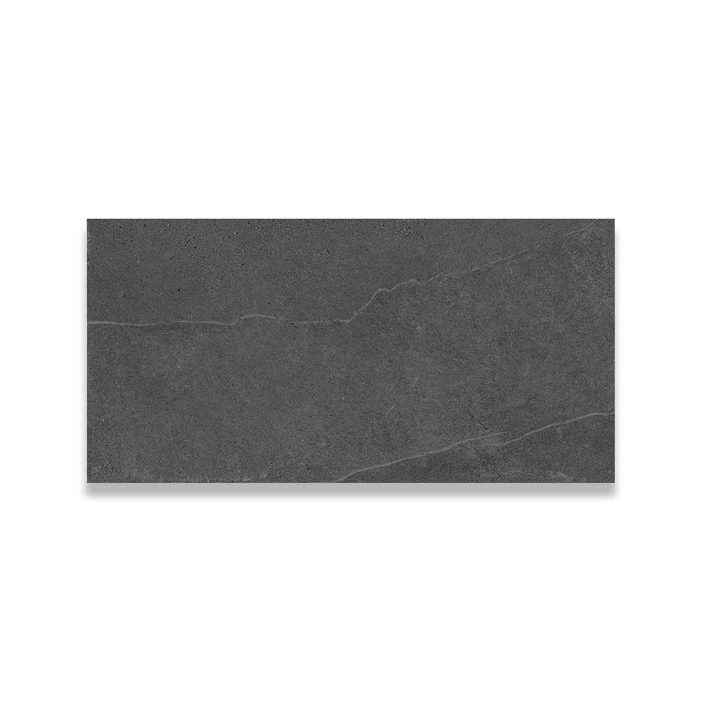 24x48 Nuvio Medley Nero Stone Look Matte Porcelain Tile-Porcelain Tile Large Formate-American Tile Depot