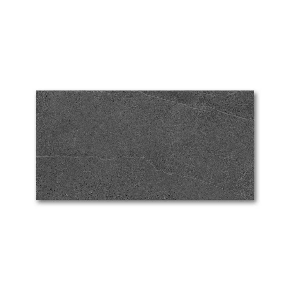 24x48 Nuvio Medley Nero Stone Look Matte Porcelain Tile-Porcelain Tile Large Formate-American Tile Depot