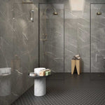 24x48 Pietra Smoke Limestone Look Glossy Porcelain Tile-Porcelain Tile Large Formate-American Tile Depot