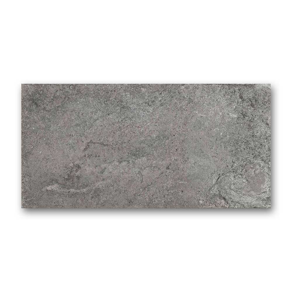 24x48 Chamonix Dark Gray Matte Limestone Look Porcelain Tile-American Tile Depot