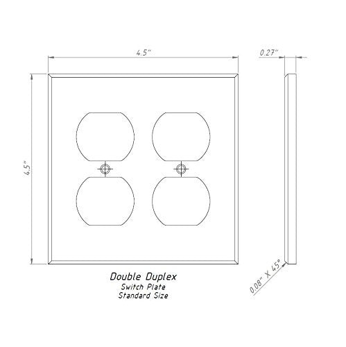 Scabos Travertine Double Duplex Switch Wall Plate / Switch Plate / Cover - Honed