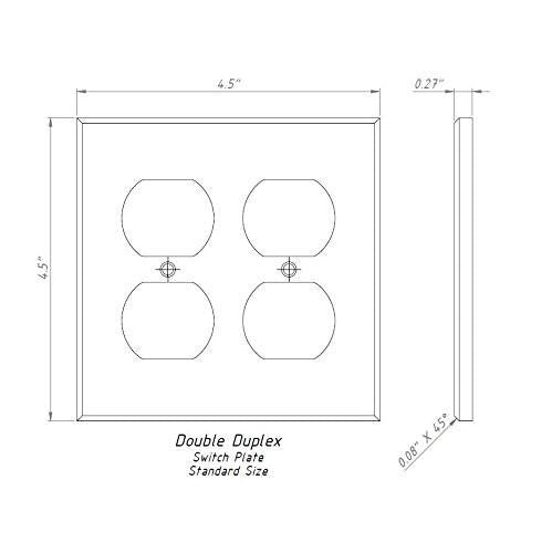 Thassos White Marble Double Duplex Switch Wall Plate / Switch Plate / Cover - Polished