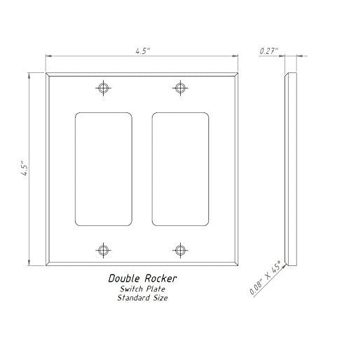 Scabos Travertine Double Rocker Switch Wall Plate / Switch Plate / Cover - Honed