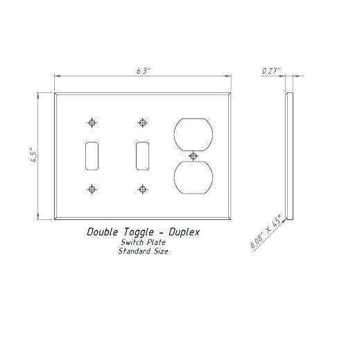 Ivory Travertine Double Toggle Duplex Switch Wall Plate / Switch Plate / Cover - Honed